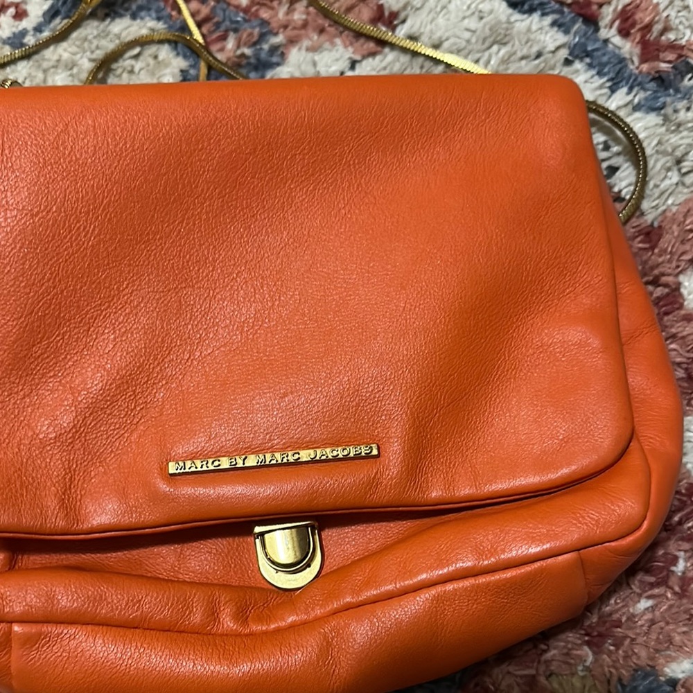 Marc By Marc Jacobs Orange Leather Shoulder Bag